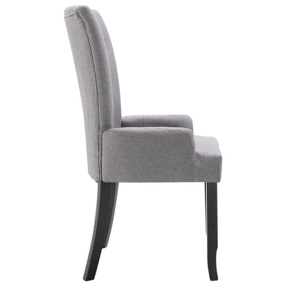 Sedie da Pranzo con Braccioli 4 pz Grigio Chiaro in Tessuto
