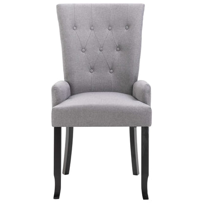 Sedie da Pranzo con Braccioli 6 pz Grigio Chiaro in Tessuto