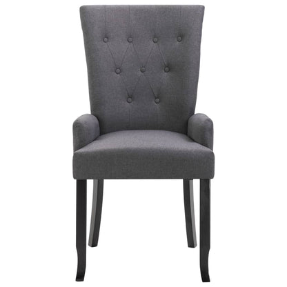 Sedie da Pranzo con Braccioli 6 pz Grigio Scuro in Tessuto