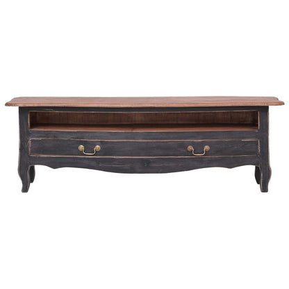 Mobile Porta TV 120x30x40 cm Nero Legno Massello di Mogano