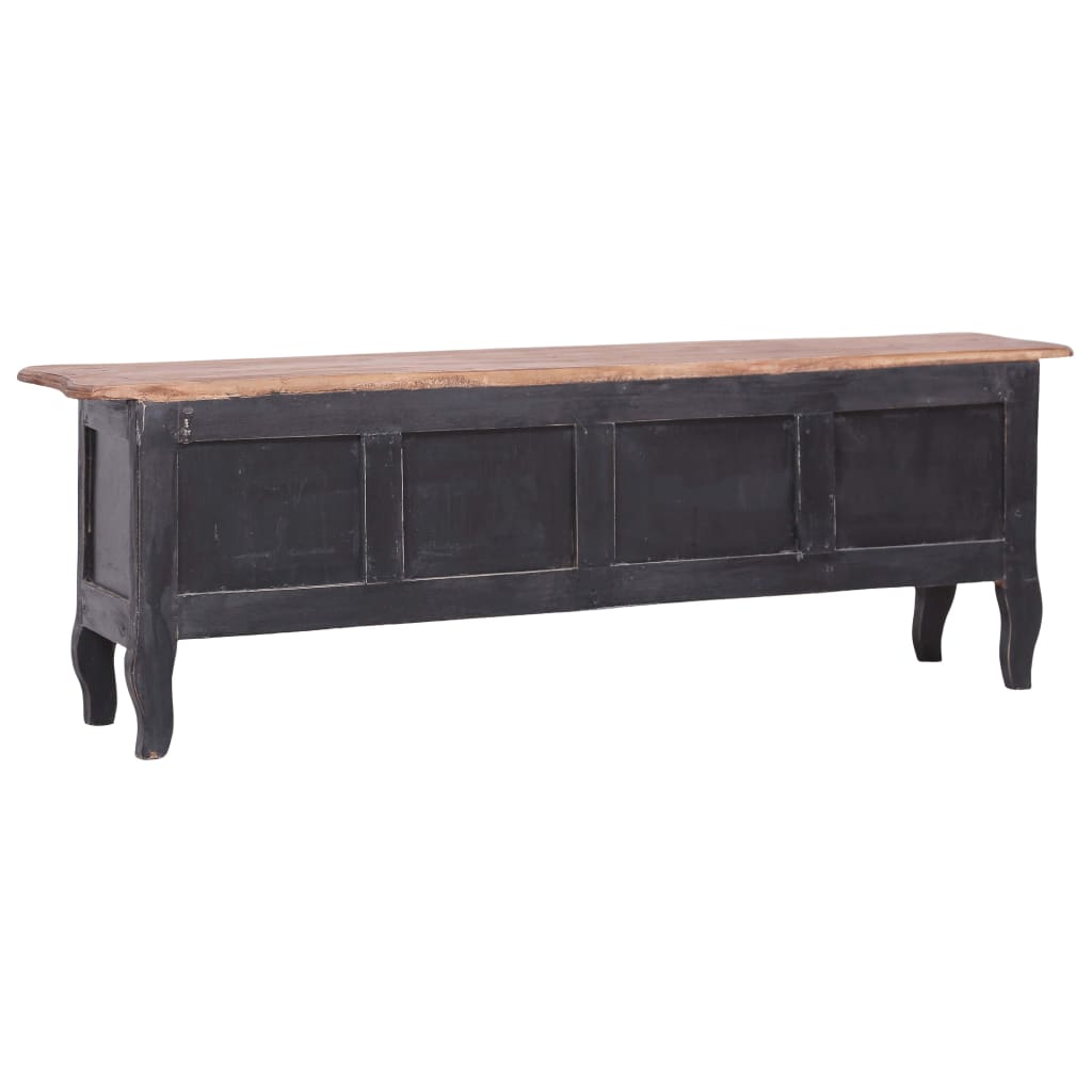 Mobile Porta TV 120x30x40 cm Nero Legno Massello di Mogano