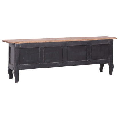Mobile Porta TV 120x30x40 cm Nero Legno Massello di Mogano
