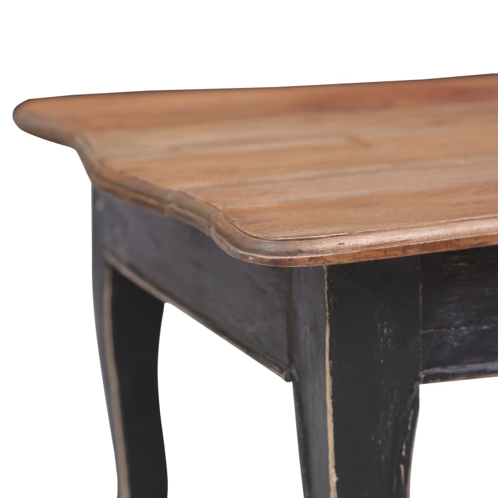 Tavolino da Salotto Nero 120x60x45 cm Legno Massello di Mogano