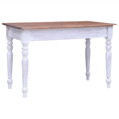 Scrivania con Cassetti Bianca 117x57x75 cm Massello di Mogano