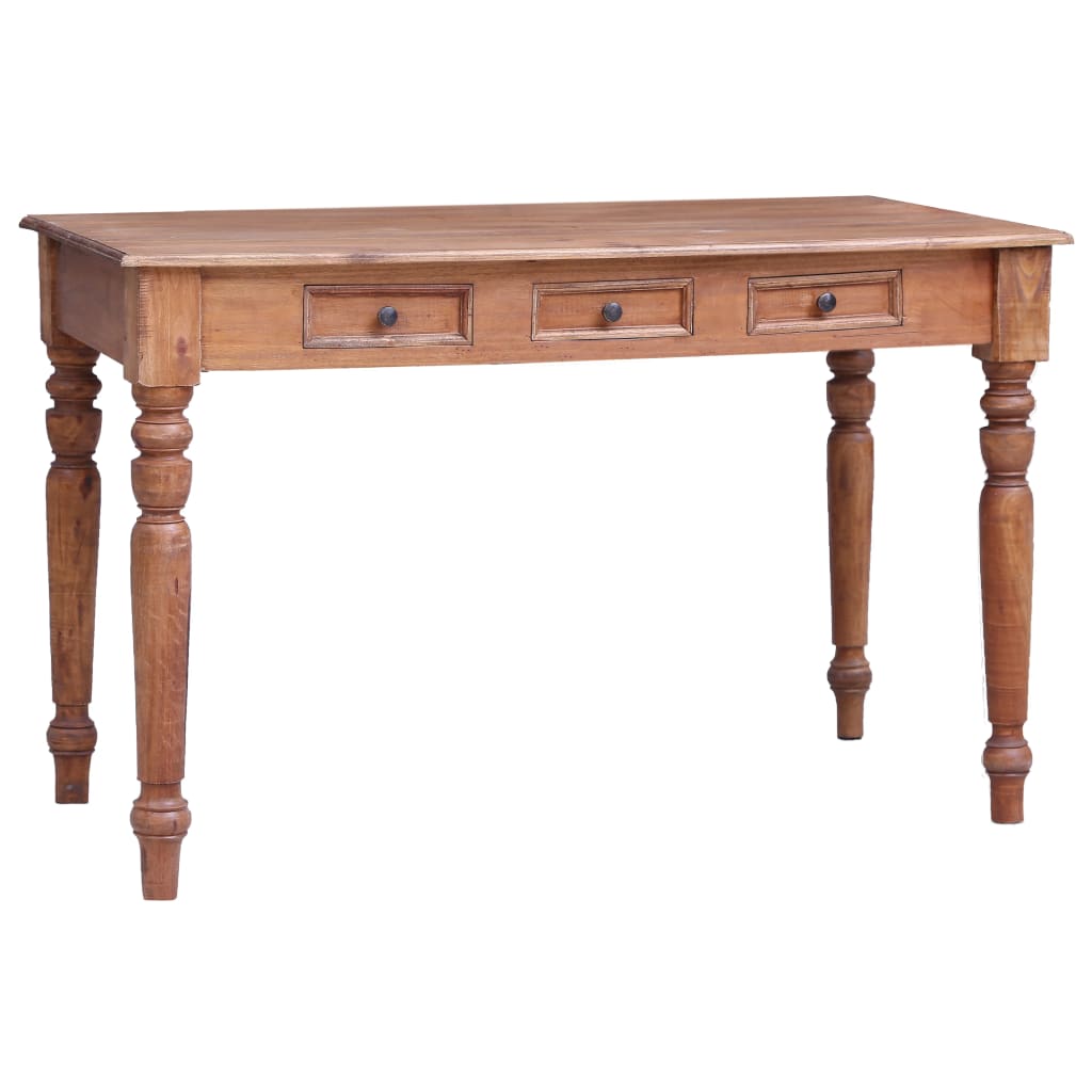 Scrivania con Cassetti 117x57x75 cm in Legno Massello di Mogano