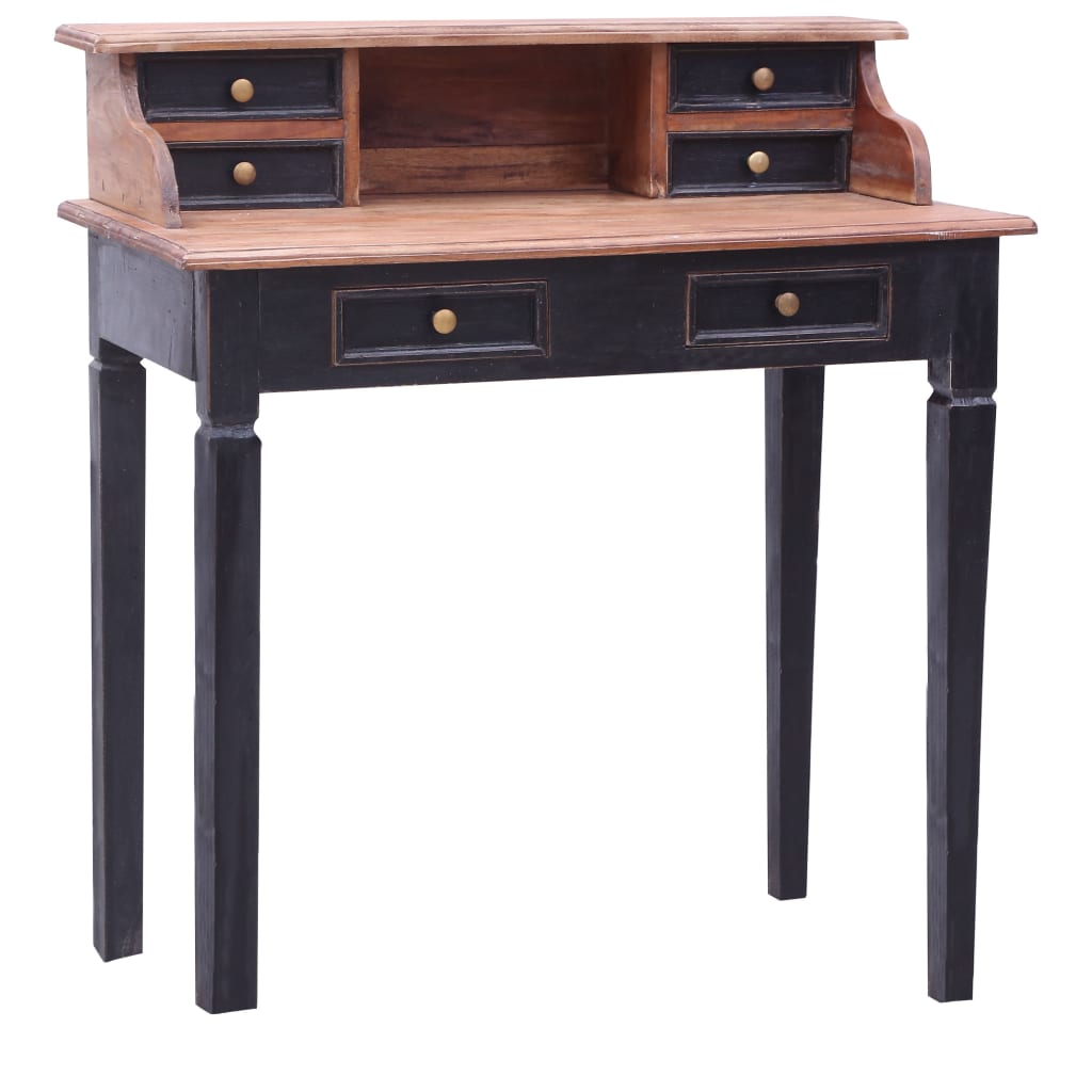 Scrivania con Cassetti 90x50x101 cm in Legno Massello di Mogano
