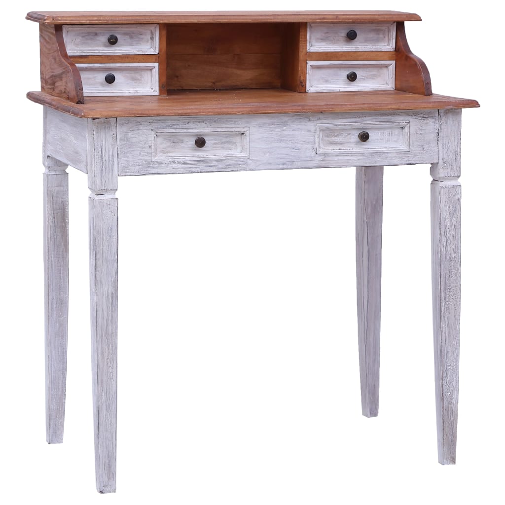 Scrivania con Cassetti 90x50x101 cm in Legno Massello di Mogano