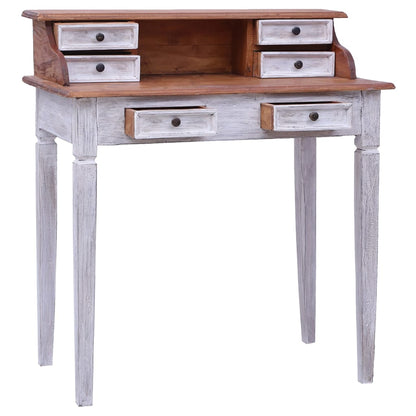 Scrivania con Cassetti 90x50x101 cm in Legno Massello di Mogano