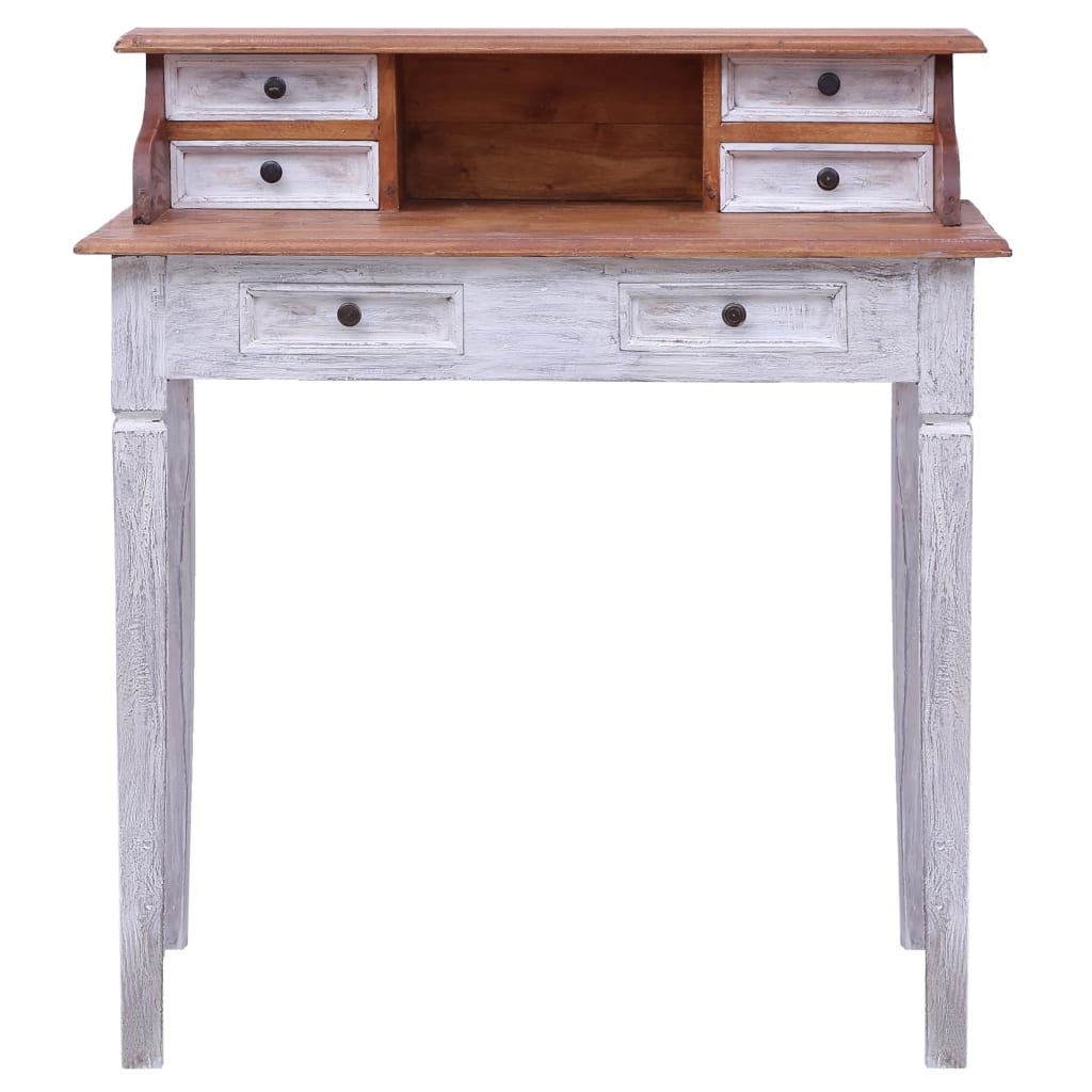Scrivania con Cassetti 90x50x101 cm in Legno Massello di Mogano