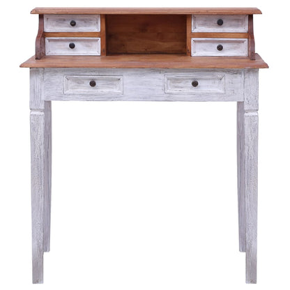 Scrivania con Cassetti 90x50x101 cm in Legno Massello di Mogano