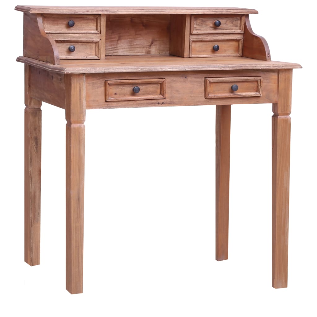 Scrivania con Cassetti 90x50x101 cm in Legno Massello di Mogano