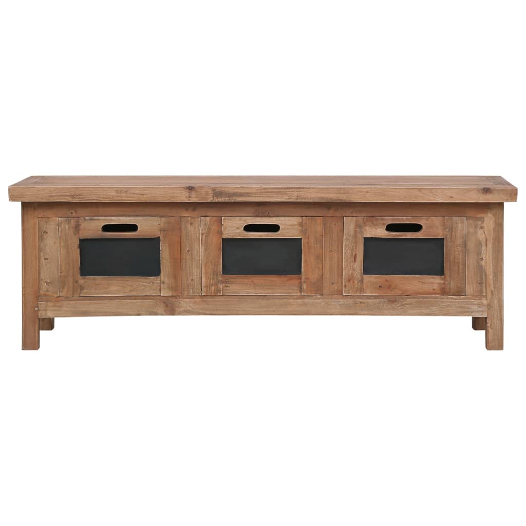Mobile Porta TV con 3 Cassetti 120x30x40 cm Massello di Mogano