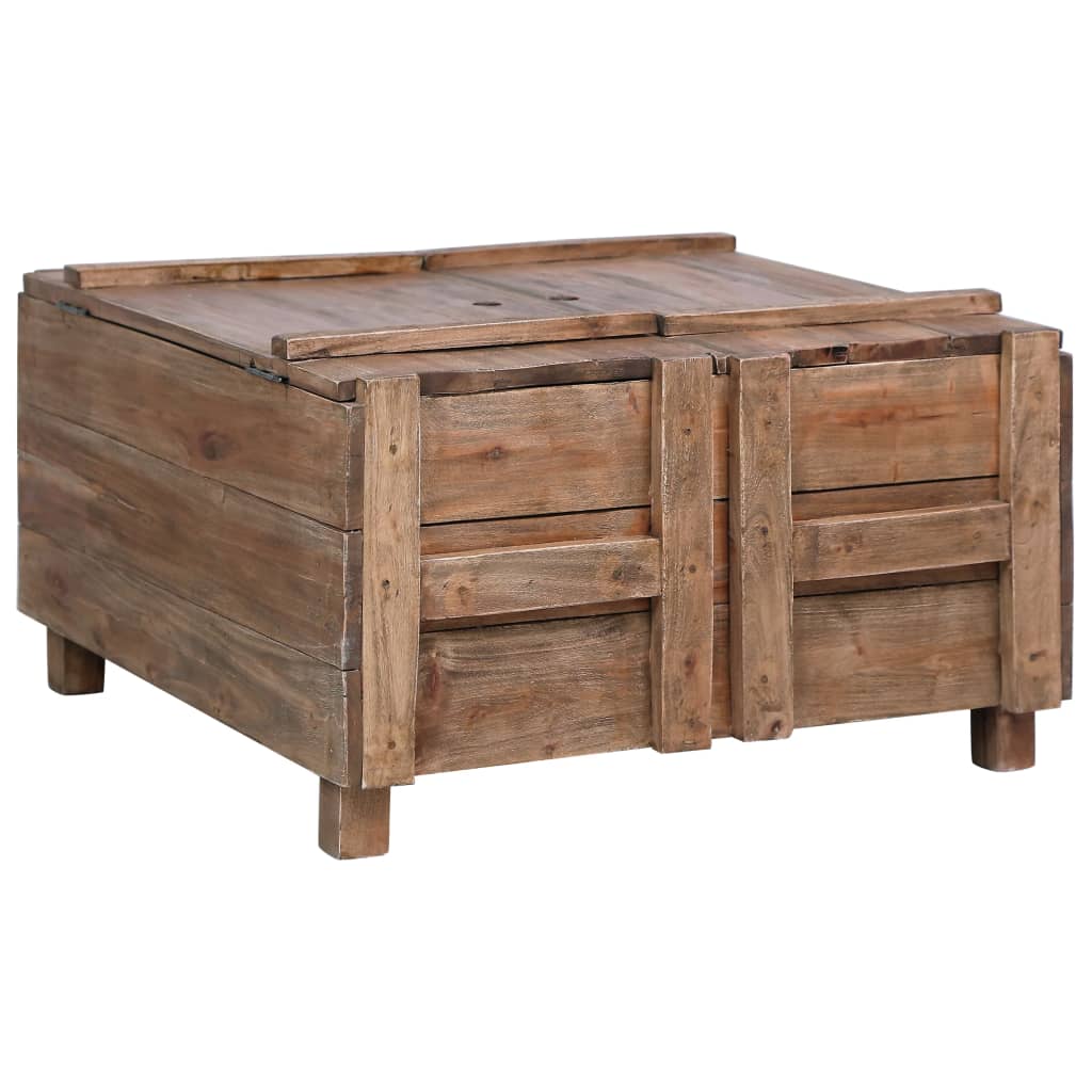 Tavolino da Salotto 65x65x38 cm in Legno Massello di Mogano