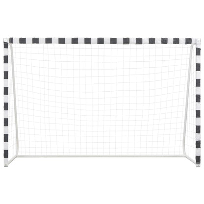 Porta da Calcio 300x200x90 cm in Metallo Bianco e Nero