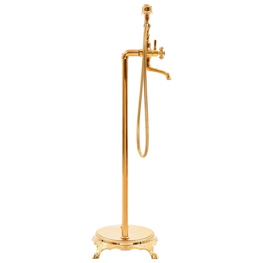 Rubinetteria a Colonna per Vasca Bagno Acciaio Inox 99,5cm Oro