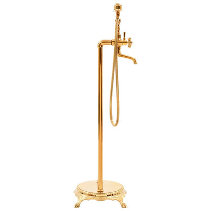 Rubinetteria a Colonna per Vasca Bagno Acciaio Inox 99,5cm Oro
