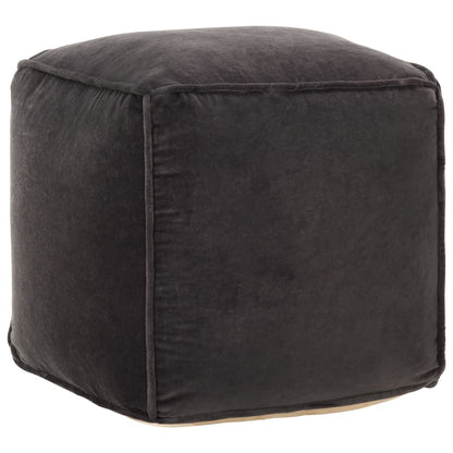 Pouf in Velluto di Cotone 40x40x40 cm Antracite