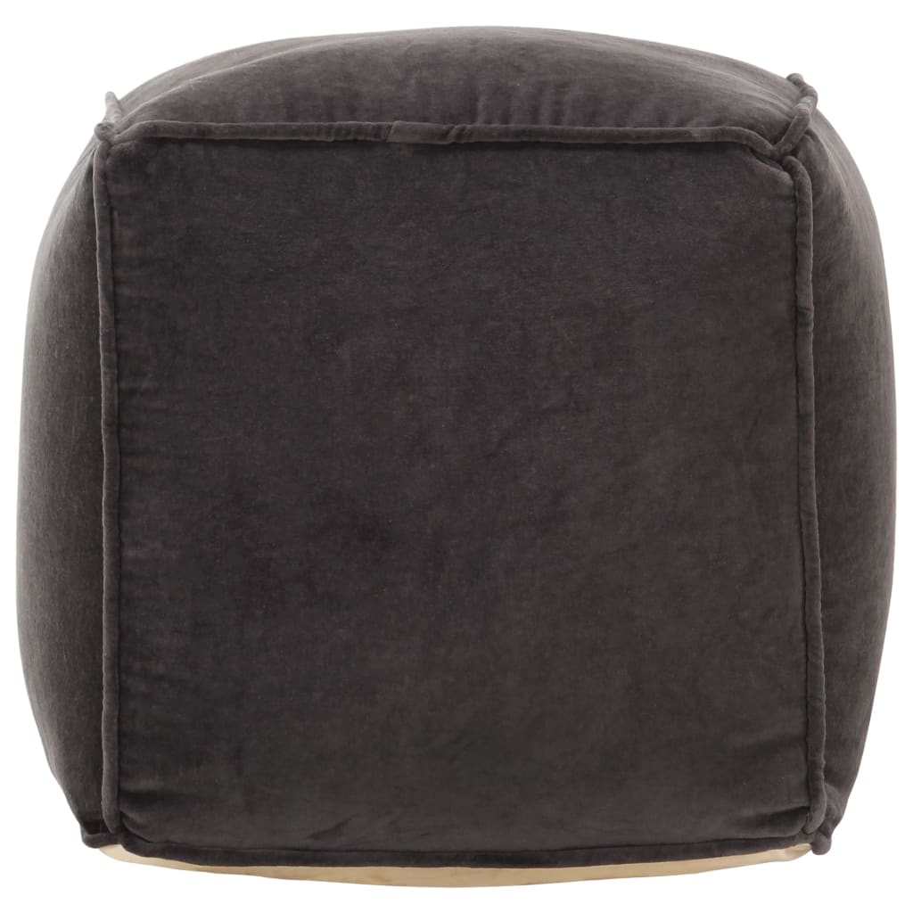 Pouf in Velluto di Cotone 40x40x40 cm Antracite