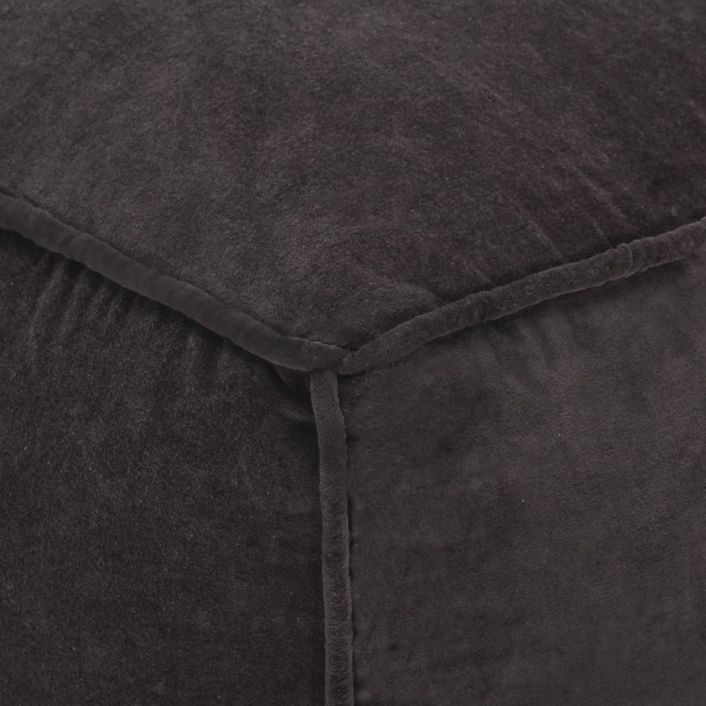 Pouf in Velluto di Cotone 40x40x40 cm Antracite
