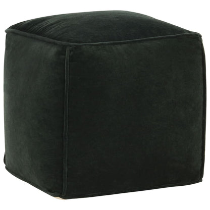 Pouf in Velluto di Cotone 40x40x40 cm Verde Foresta