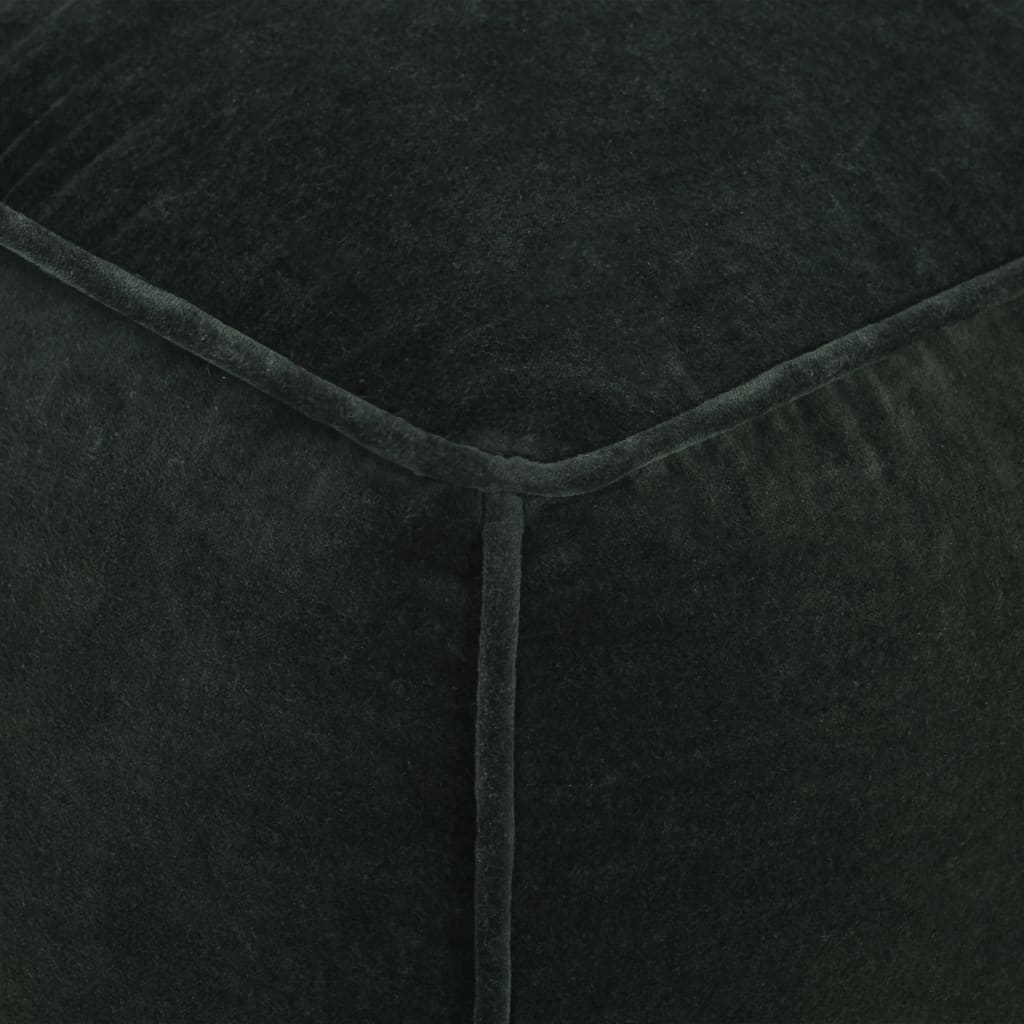 Pouf in Velluto di Cotone 40x40x40 cm Verde Foresta