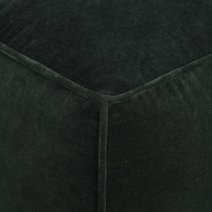 Pouf in Velluto di Cotone 40x40x40 cm Verde Foresta