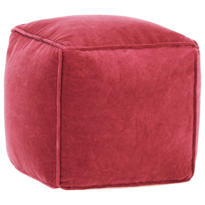 Pouf in Velluto di Cotone 40x40x40 cm Rosa