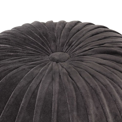Pouf in Velluto di Cotone Design Fumé 40x30 cm Antracite