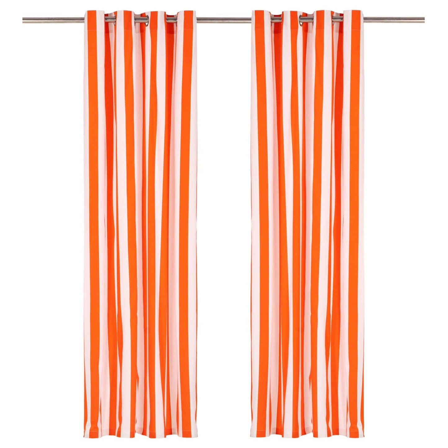 Set di tende 2 pcs Arancione 140 x 225cm Poliestere e Cotone