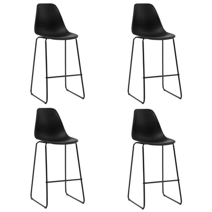 Sedie da Bar 4 pz Nere in Plastica