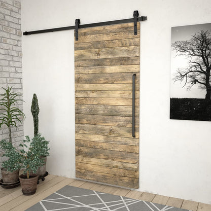 Kit di Binari per Porte Scorrevoli SKIEN 200 cm Acciaio Nero
