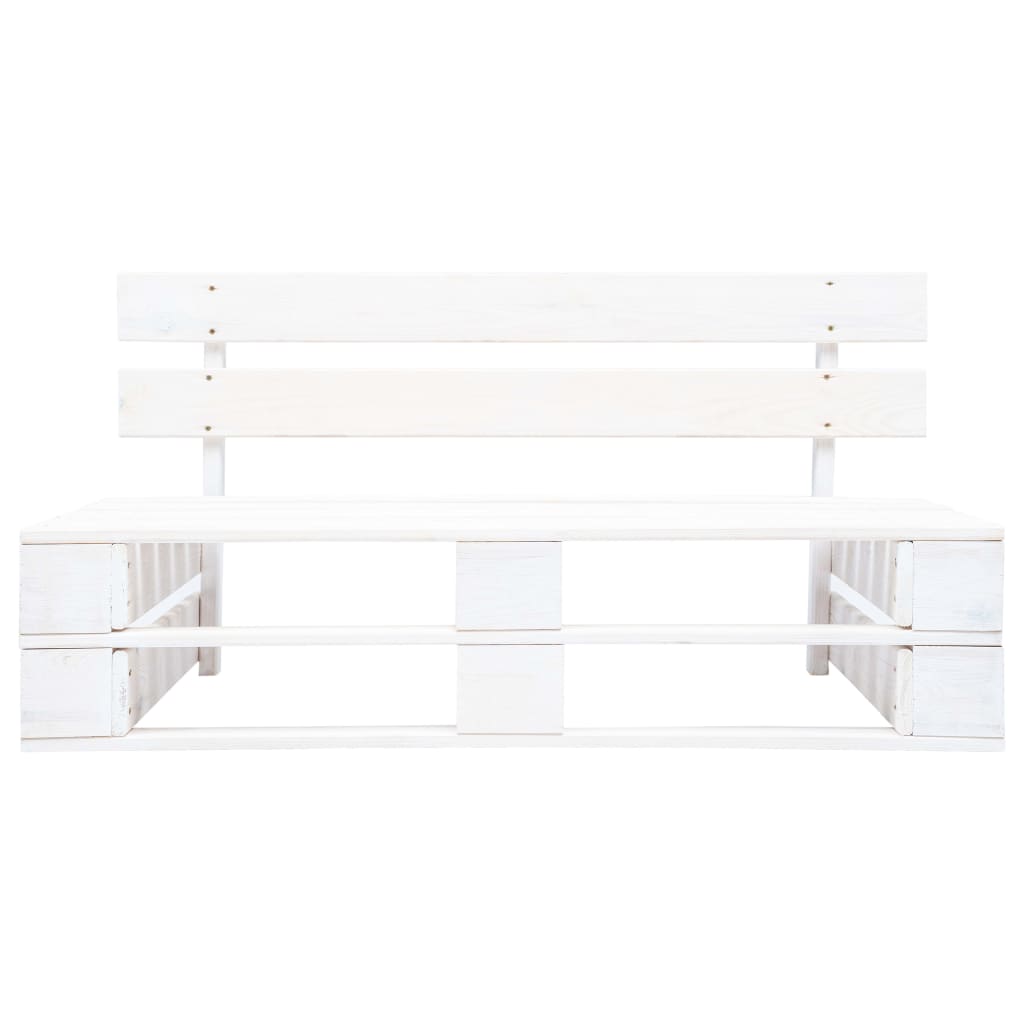 Panca da Giardino su Pallet in Legno Bianco