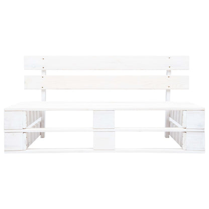 Panca da Giardino su Pallet in Legno Bianco