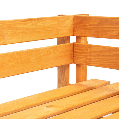Panca Angolare da Giardino su Pallet in Legno ambra
