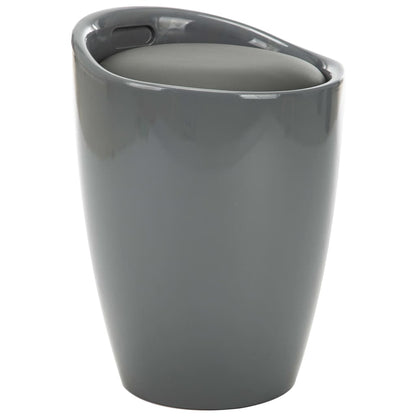 Sgabello con Contenitore Grigio in Similpelle