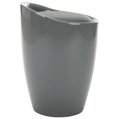 Sgabello con Contenitore Grigio in Similpelle