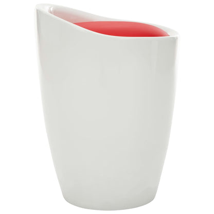 Sgabello con Contenitore Bianco e Rosso Vino Similpelle