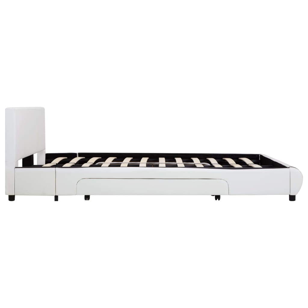 Giroletto con Cassetti Bianco in Similpelle 140x200 cm