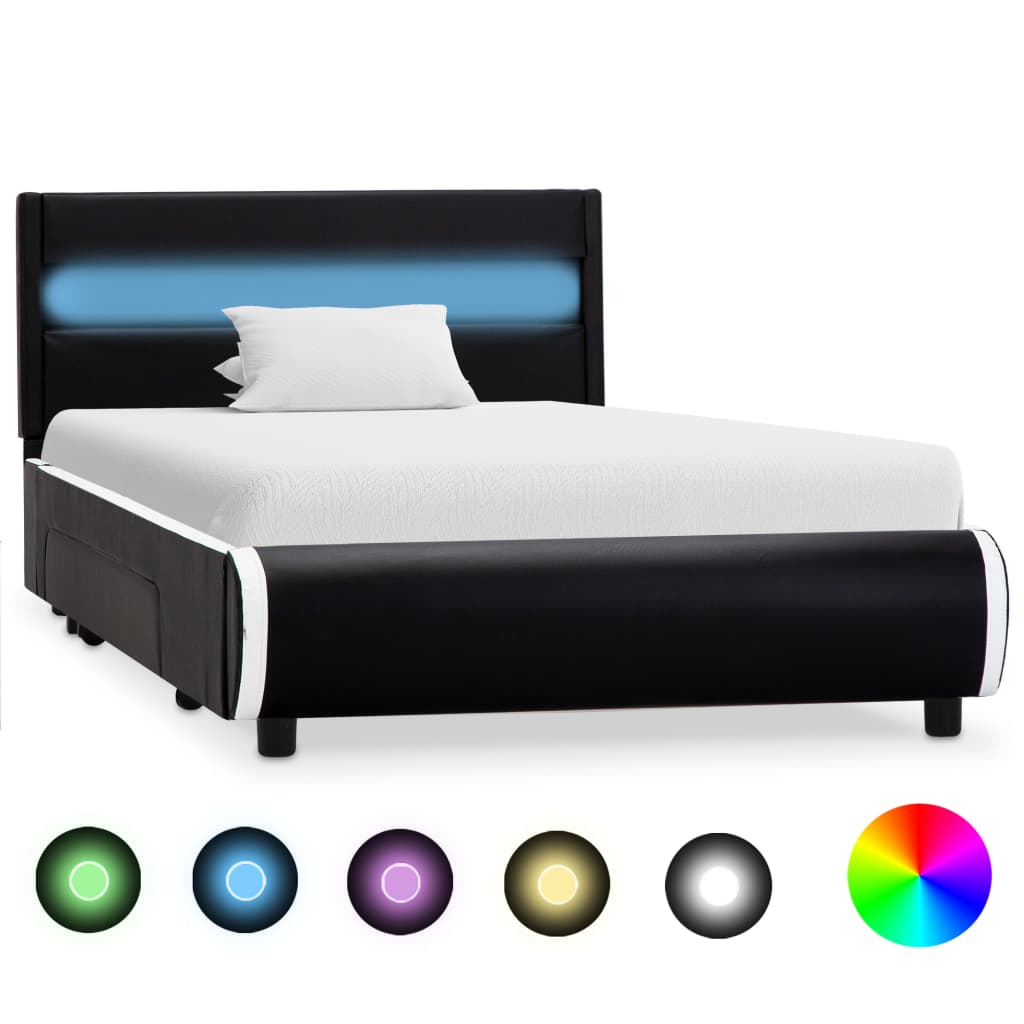 Giroletto con LED Nero in Similpelle 90x200 cm