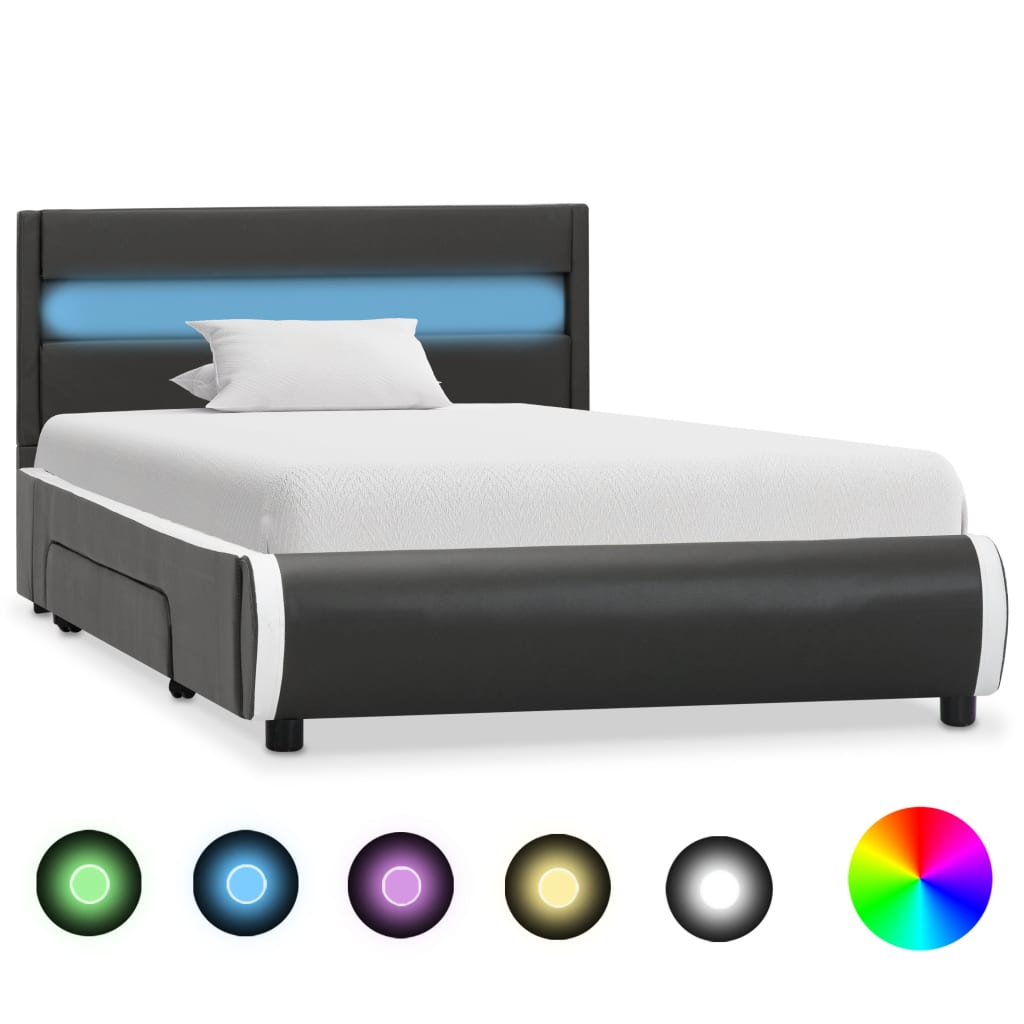 Giroletto con LED Antracite in Similpelle 90x200 cm