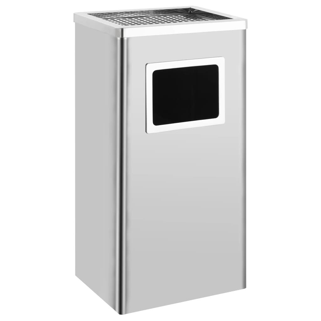 Pattumiera con Posacenere da Albergo 45 L Acciaio Inox