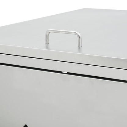 Copribidone per Spazzatura Quadruplo 240 L in Acciaio Inox