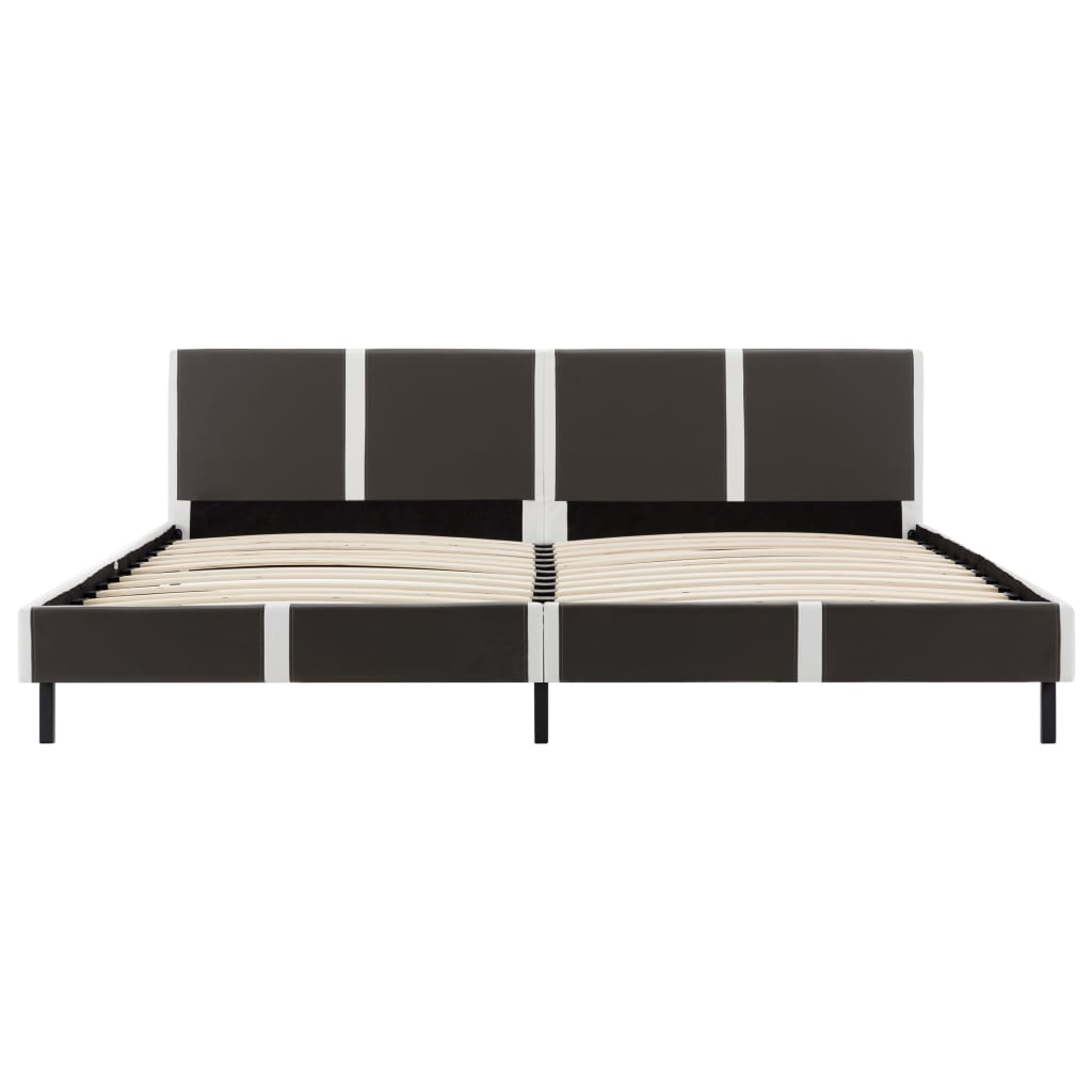 Letto Materasso Bianco Grigio Similpelle 180x200cm