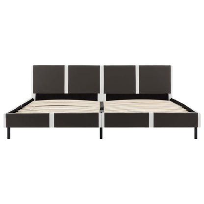 Letto Materasso Bianco Grigio Similpelle 180x200cm