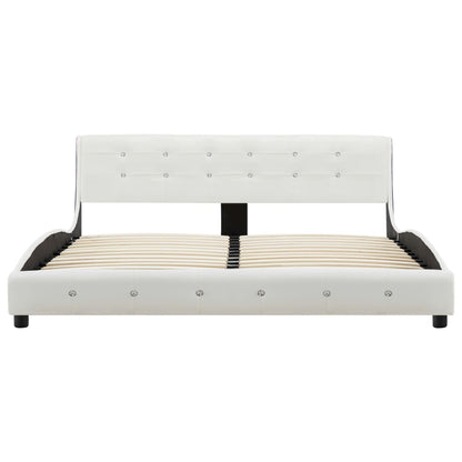 Letto con Materasso Bianco in Similpelle 160x200 cm