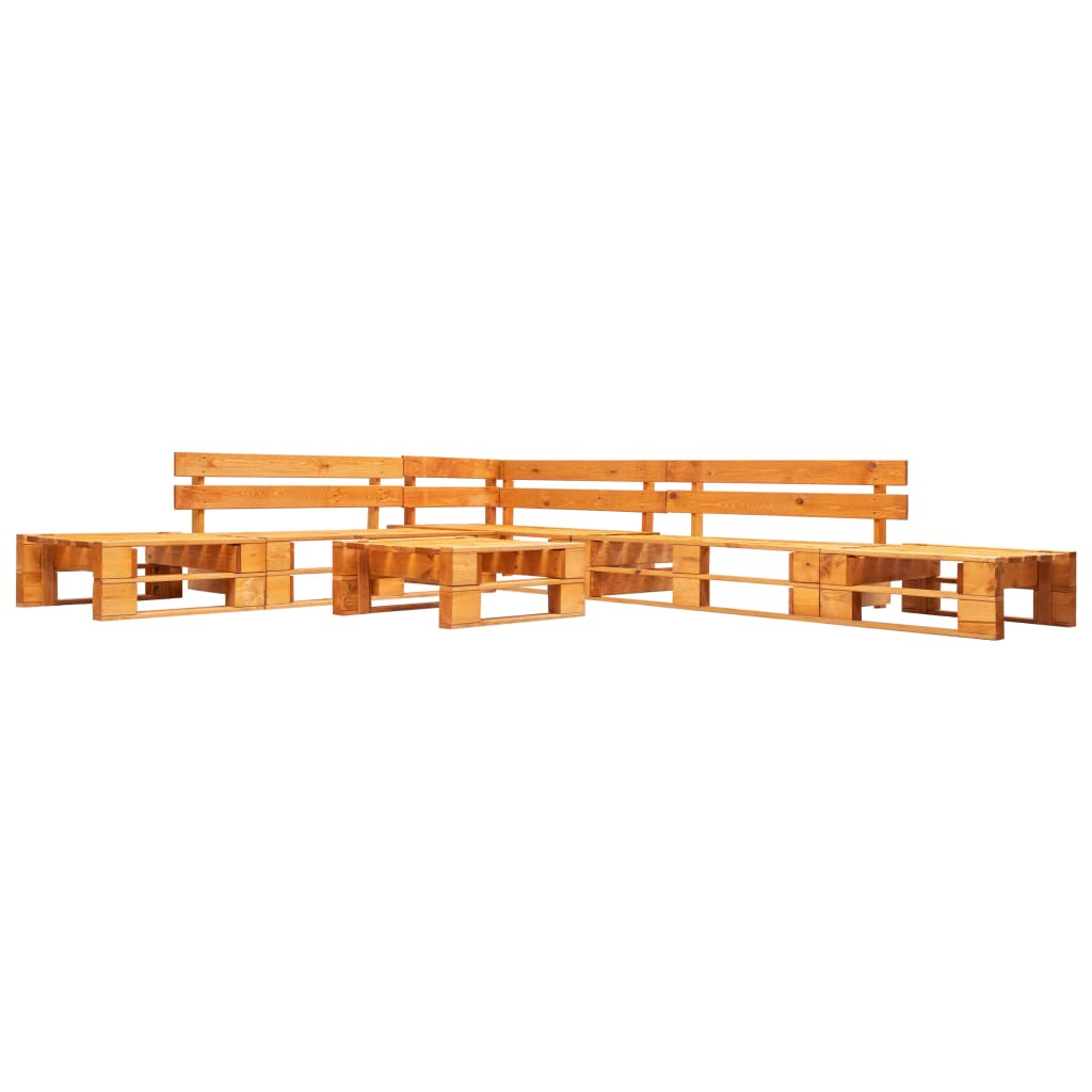 Set Divani da Giardino su Pallet 6 pz Marrone ambra in Legno
