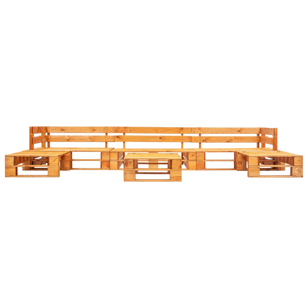 Set Divani da Giardino su Pallet 6 pz Marrone ambra in Legno