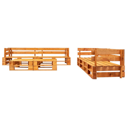 Set Divani da Giardino su Pallet 6 pz Marrone ambra in Legno