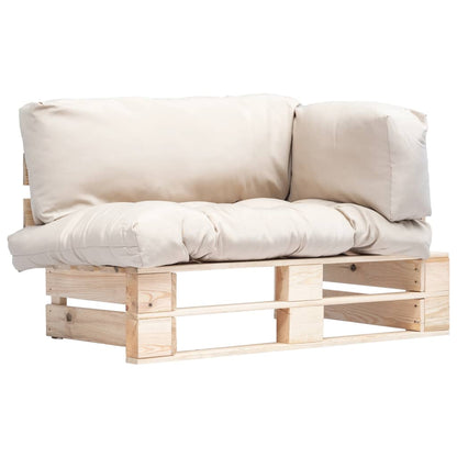 Divano da Giardino a Pallet con Cuscini Sabbia in Legno di Pino