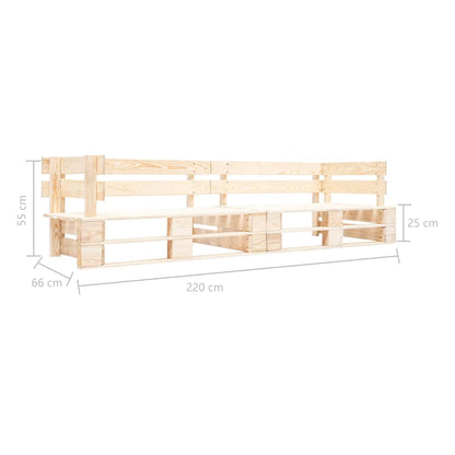 Divano da Giardino a 2 Posti su Pallet Naturale in Legno